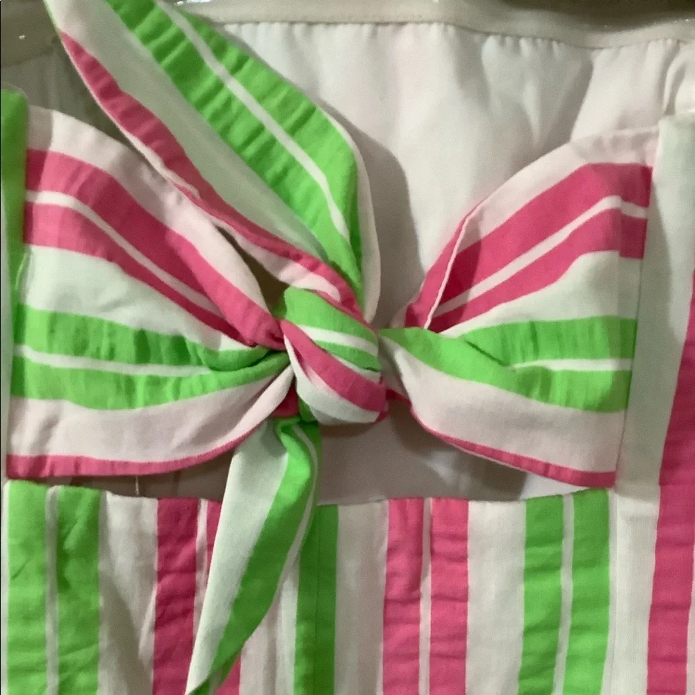 Lilly Pulitzer Strapless Pink & Green Striped Sundress - Picture 6 of 14